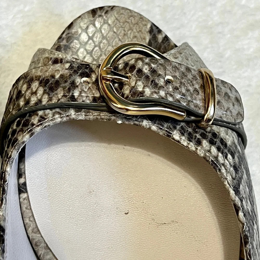 Cole Haan Leather Python Buckle Slingback Heels - 7.5 - Picture 6 of 12